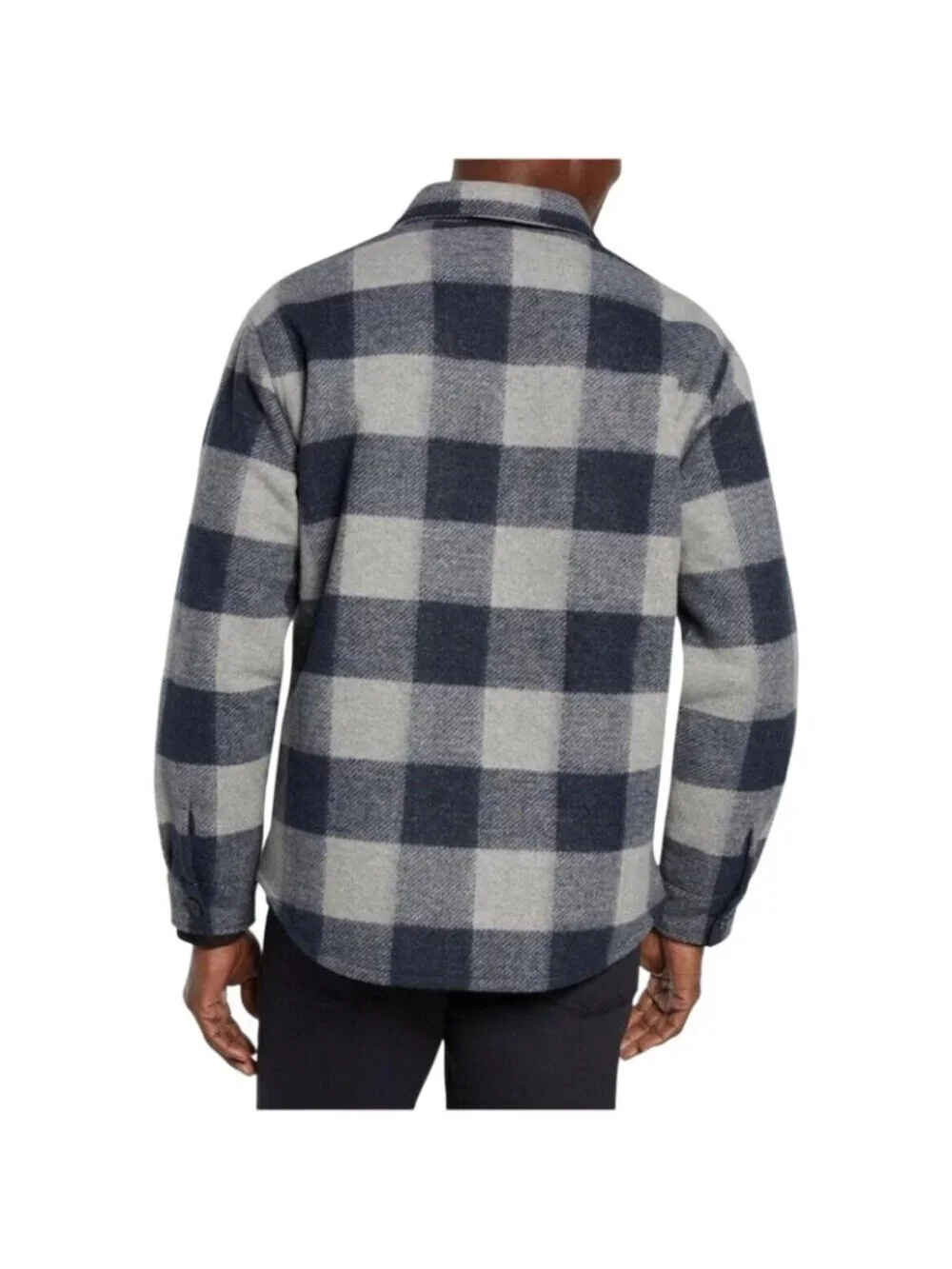 NWT Banana Republic Men's M Wool Blend Navy & Gray Heritage Shirt Jacket Plaid